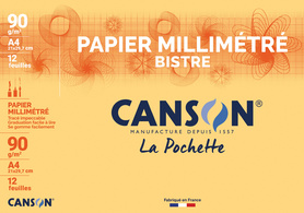 CANSON Millimeterpapier, DIN A4, 90 g/qm, Farbe: blau