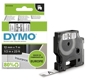 DYMO D1 Schriftbandkassette schwarz/gelb, 9 mm x 7 m