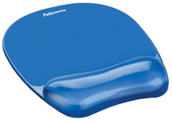 Fellowes Handgelenkauflage Crystals Gel mit Maus Pad, blau