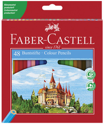 FABER-CASTELL Hexagonal-Buntstifte CASTLE, 24er Kartonetui