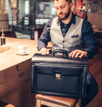 Alassio Pilotenkoffer VERONA, Leder, schwarz