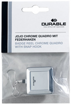 DURABLE Ausweishalter CHROME QUADRO, mit Federhaken, silber