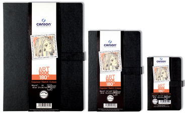CANSON Skizzenbuch ARTBOOK 180 GRAD, 89 x 140 mm, schwarz