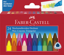 FABER-CASTELL Dreikant-Wachsmalkreide, 24er Kartonetui