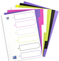 ELBA Kunststoff-Register myColour, DIN A4, 6-teilig, blanko