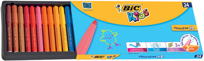 BIC KIDS Fasermaler Visacolor XL, 24er Kartonetui