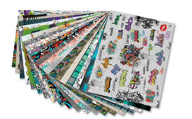 folia Motivblock Graffiti, 240 x 340 mm, 20 Blatt