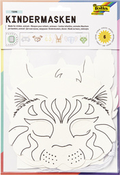folia Kindermasken Tiere, aus Pappe, 6 Motive sortiert