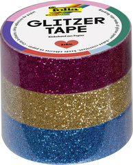 folia Deko-Klebeband Glitzer Tape, pink/gold/hellblau