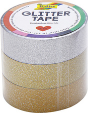 folia Deko-Klebeband Glitter Tape, silber/hellgold/gold