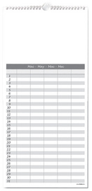 folia Kreativ-Wandkalender Familienplaner, 230 x 490 mm