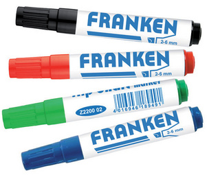 FRANKEN Flipchart Marker, Strichstärke: 2-6 mm, 4er Etui