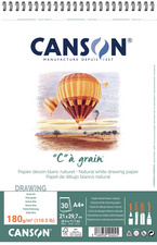 CANSON Zeichenpapier-Spiralblock C à grain, A4, 125 g/qm