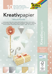 folia Kreativpapier Velourpunkte, 240 x 340 mm