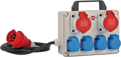 Brennenstuhl 1153650 Stromverteiler BKV 2/4 T IP 44, 4-fach, 2 x CEE (2m Kabel, für ständigen Einsatz im Außenbereich IP44, Made in Germany)