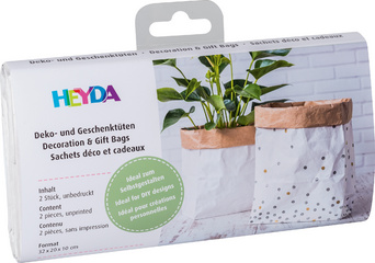 HEYDA Papier Dekobeutel/Geschenktüte, weiß / natur, klein