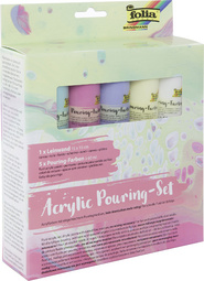 folia Acrylic Pouring-Set PASTELL, 5 Farben/1 Keilrahmen