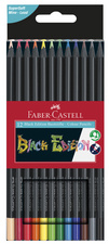 FABER-CASTELL Dreikant-Buntstifte Black Edition, 24er Etui