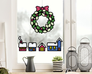 folia Fensterbilder-Bastelset Winter, 250 x 350 mm