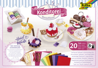 folia Bastelfilz-Set Konditorei, 20-teilig