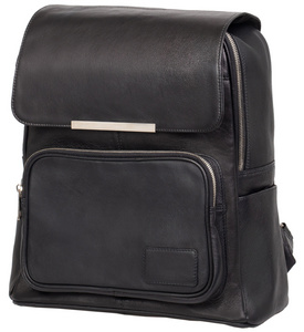 Alassio Rucksack TARENT, aus Leder, mit Laptopfach, schwarz