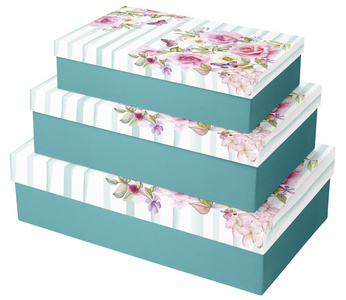 Clairefontaine Geschenkboxen-Set Flowers, 3-teilig