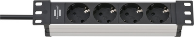 Brennenstuhl 1390007004 10 Steckdosenleiste Alu-Line, 4-fach