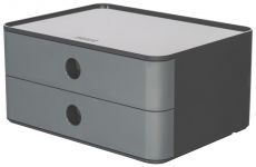 HAN SMART-BOX ALLISON – kompakte Design-Schubladenbox mit 2 Schubladen, hochglänzend und in Premium-Qualität, granite grey, 1120-19