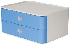 HAN SMART-BOX ALLISON – kompakte Design-Schubladenbox mit 2 Schubladen, hochglänzend und in Premium-Qualität, sky blue, 1120-84