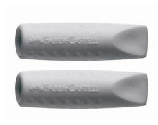 FABER-CASTELL Radierer GRIP ERASER CAP, grau 2er Pack