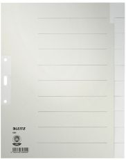 Leitz 1221 Register - Tauenpapier, blanko, A4 Überbreite, 10 Blatt, grau