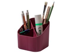 HAN Schreibtischköcher X-Loop KARMA – 4 Fächer, 80-100% Recyclingmaterial, öko-rot, 17248-17