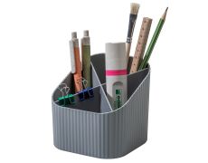 HAN Schreibtischköcher X-Loop KARMA – 4 Fächer, 80-100% Recyclingmaterial, öko-grau, 17248-18