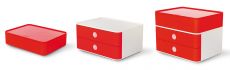 HAN SMART-BOX PLUS ALLISON – kompakte Design-Schubladenbox mit 2 Schubladen und Utensilienbox mit Deckel, cherry red, 1100-17