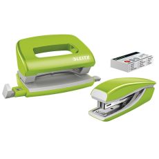 Leitz 5561 Set Mini Locher Heftgerät NeXXt WOW - grün metallic