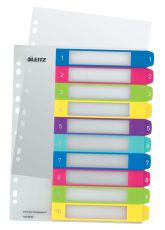 Leitz 1243 Register Serie WOW - 1-10, A4 Überbreite, 10 Blatt, farbig