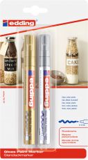 Glanzlack-Marker 750 creative , 2 - 4 mm, gold und silber