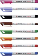 Folienstift - STABILO OHPen universal - wasserlöslich fein - 8er Pack - mit 8 verschiedenen Farben