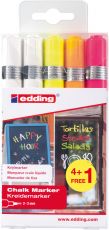 Kreidemarker 4095 BTS (4+1), 2-3 mm, 2x weiß, neongelb, neonorange und neonpink