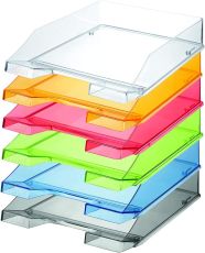 HAN Briefablage KLASSIK TRANSPARENT, 6 STÜCK, moderne, transparente und stapelbare Ablage im frischen Design bis Format A4/C4, 1026-X-23, transparent-glasklar,