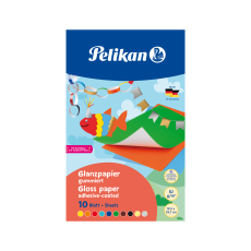 Pelikan Glanzpapier gummiert 18 x 30 cm, 10 Blatt in 10 Farben