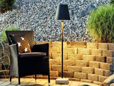 Konstsmide Lucca 456-750 Lounge Leuchte/Wegeleuchte B: 27,5cm T: 27,5cm H: 140cm 60W IP44 lackiertes Metall schwarz