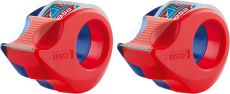 tesa 2x 57858 Handabroller Mini klar (2 Stück), Blau-Rot