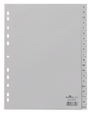 Durable A-Z Register A4, geprägte Taben, 20tlg., aus PP, volldeckend 20 Stück, grau, 651010