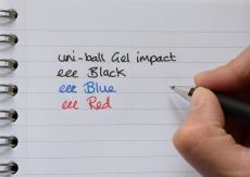 uni-ball 153486449 UM-153S Signo Impact Gelschreiber mit gummiertem Griff, fälschungssicher, 1 mm breite Spitze, 3 Stück blau