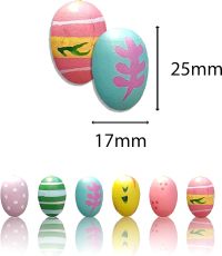 Papiertiger 24 Holzeier zum Hängen | Pastell, Small (2cm) - mit Kordel | Natürliche Osterdekoration mit stilvollem Charme