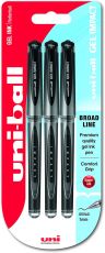 uni-ball 153529073 UM-153S Signo Impact Gelschreiber mit gummiertem Griff, Gel Super-Tinte, fälschungssicher, 1 mm breite Spitze, 3 Stück schwarz