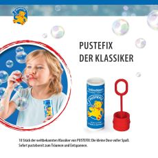 PUSTEFIX Seifenblasen Set I 10 x Klassik 42ml I Bunte Rainbow Bubbles Made in Germany I Seifenblasen für Hochzeit, Kindergeburtstag, Standesamt, Polterabend I 10 x 42 ml Vorteilspack