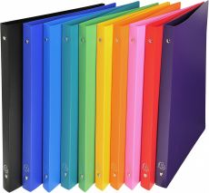 Exacompta 511999E 10er Pack Premium Ringbuch OPAK DIN A4 aus Kunststoff mit 4 Ringen 20 mm breit, farbig sortiert, ideal für Schule und Büro Ringhefter Ringordner Ringbuchordner
