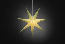 Konstsmide 2933-920 Weihnachtsstern Glühlampe, LED Grün mit ausgestanzten Motiven, mit Schalter